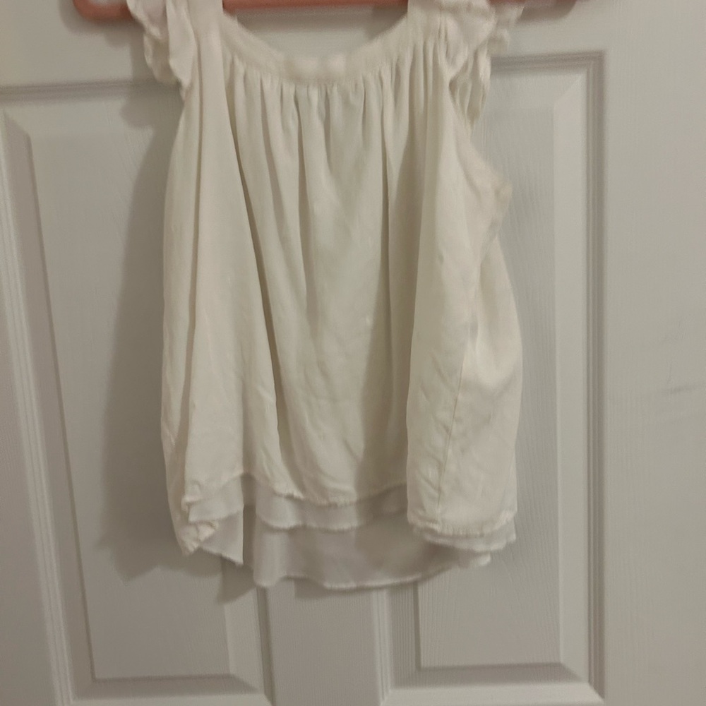 Francesca's Collections Ivory Ruffle Tank Top - Picture 3 of 5